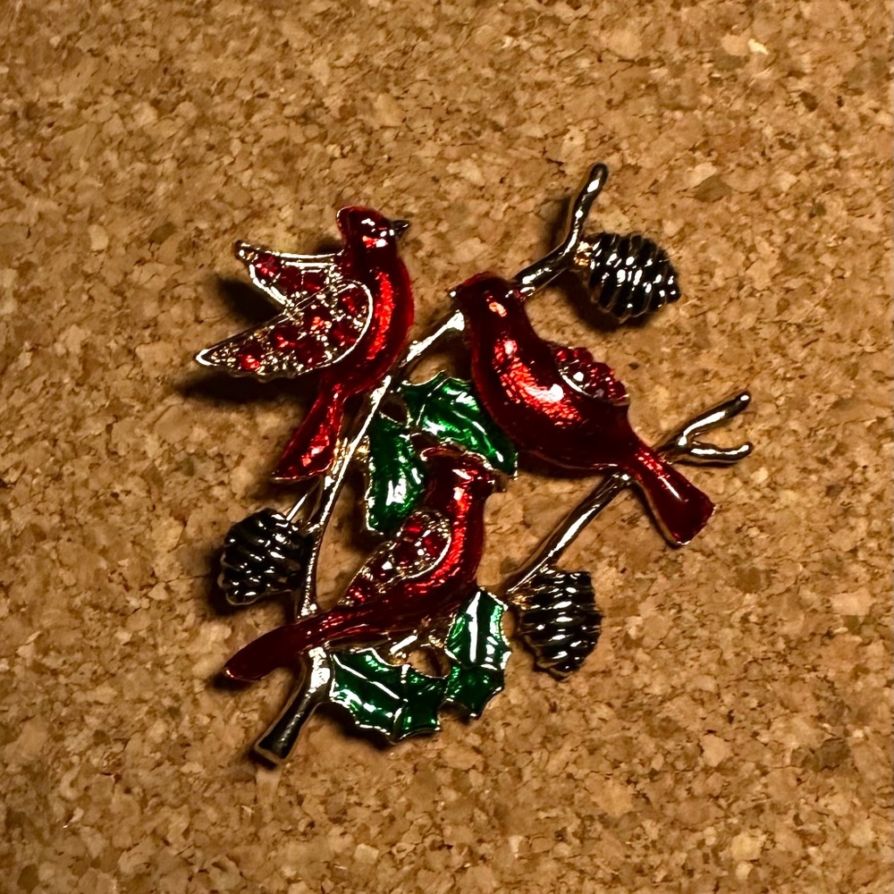 Three Cardinal Brooch